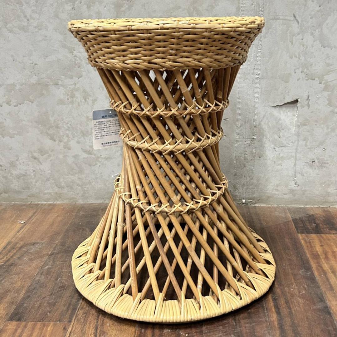 木間 籐家具 ラタン 籐鼓椅子 スツール 腰掛 イス 椅子 サイドテーブル