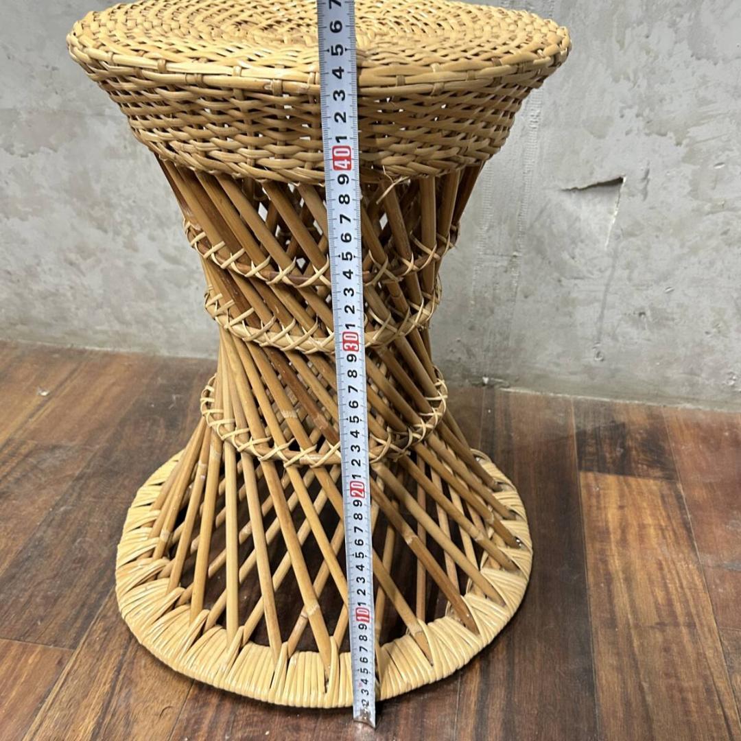 木間 籐家具 ラタン 籐鼓椅子 スツール 腰掛 イス 椅子 サイドテーブル