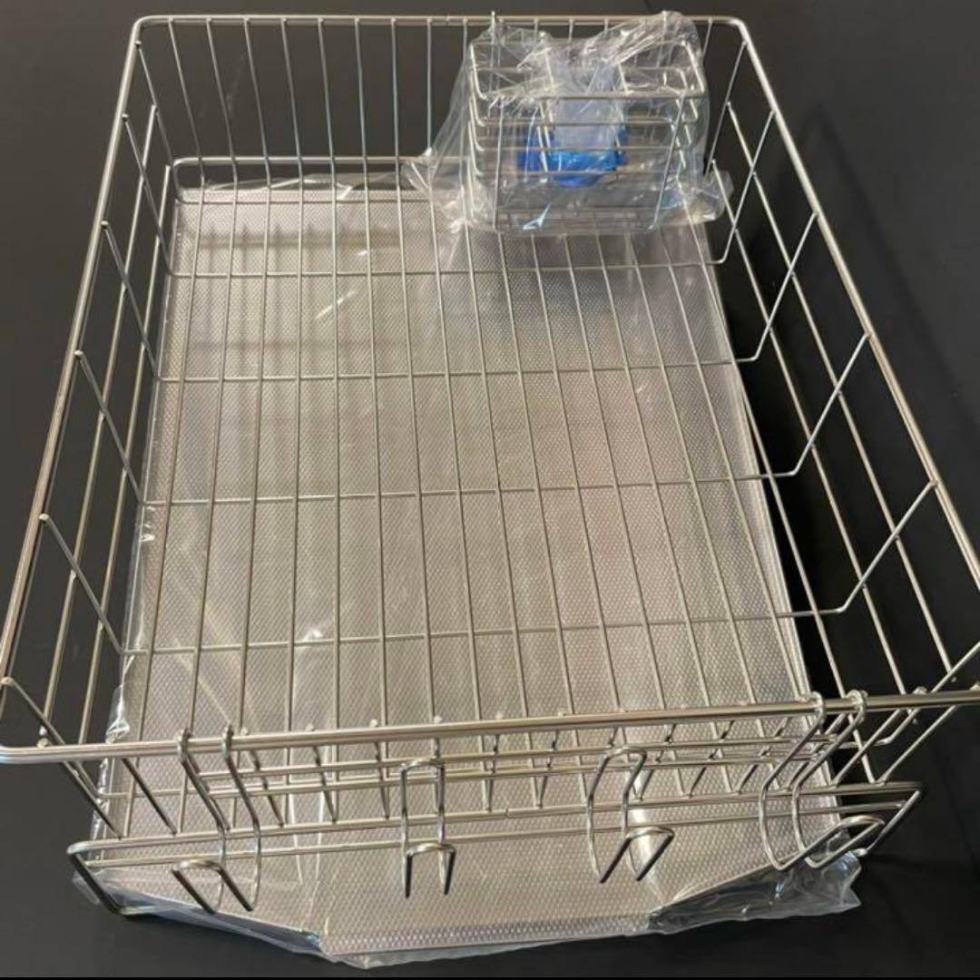 横置き5〜6人用　シンクに水が流れる水切り　新潟県燕市　水切りかご　水切りラック