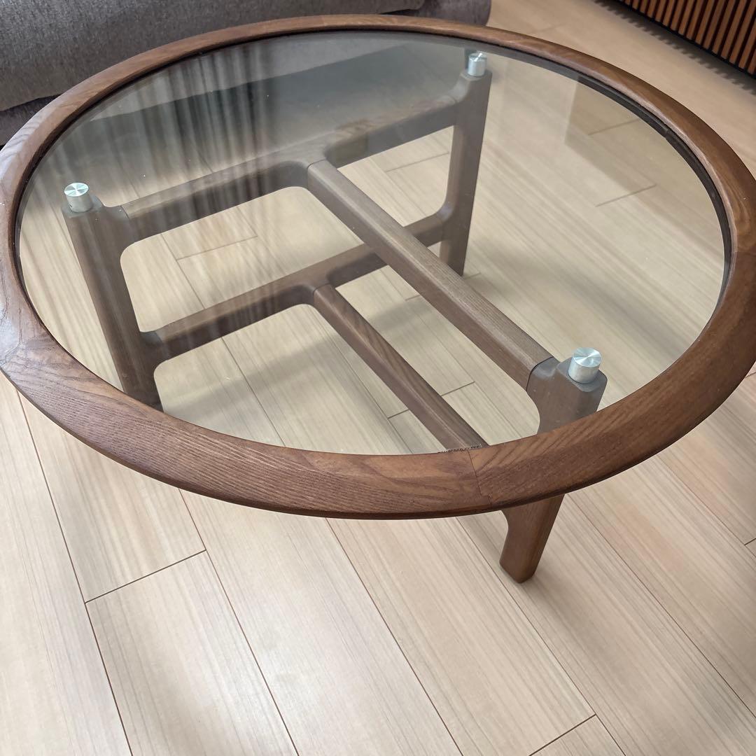 センターテーブル アルモニア　円形　ウォールナット　※広島市直接受け取り可能