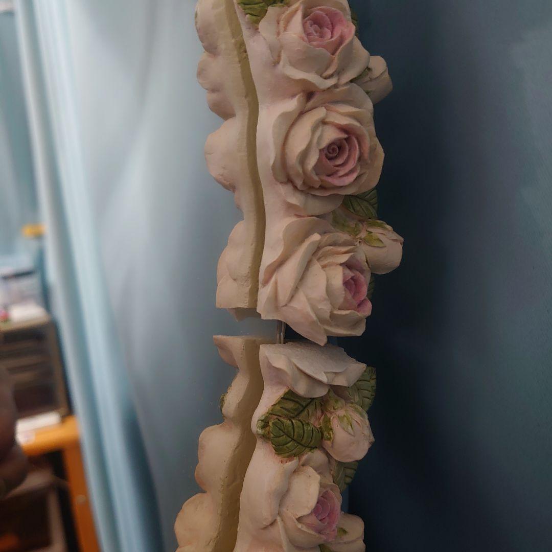 アンティーク調☆薔薇フレームの壁掛け鏡