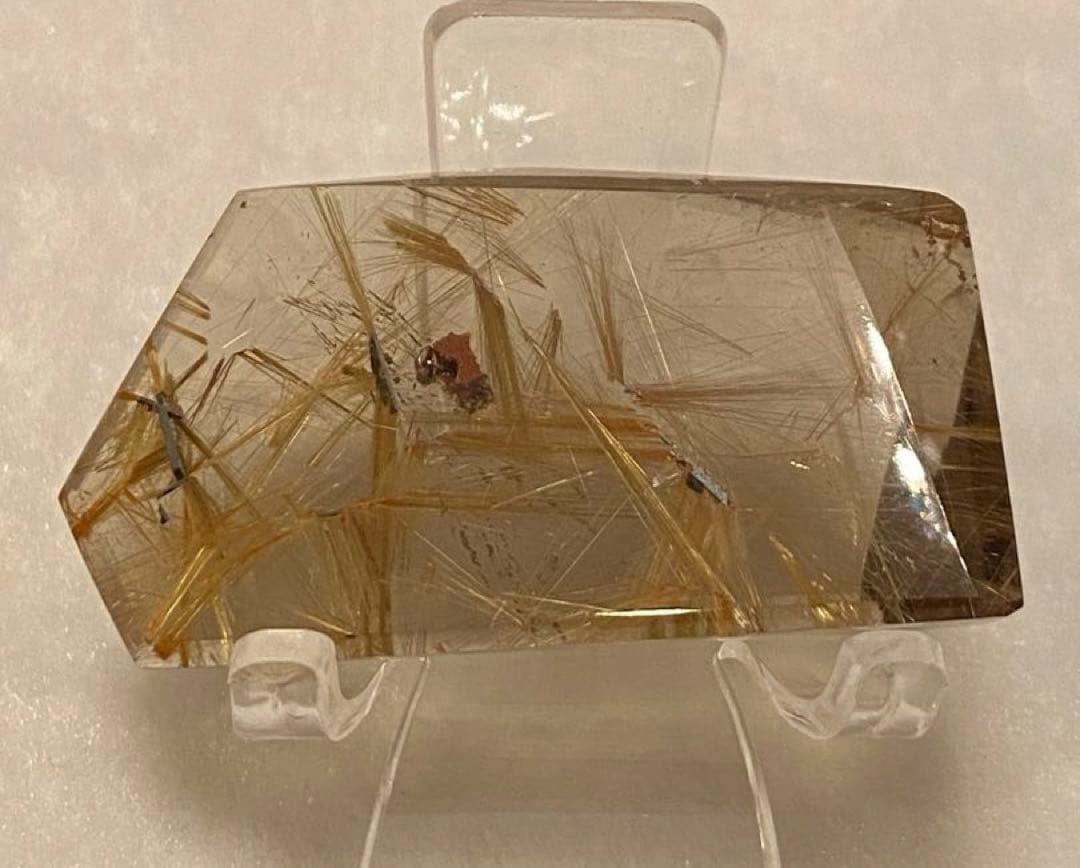 【金運・仕事運上昇】透明タイチンルチル・ライモナイト入フリーフォーム⭐️R186