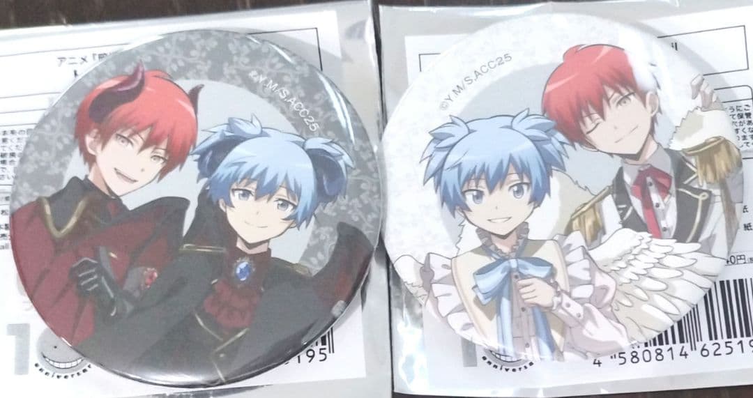 暗殺教室 赤羽業 潮田渚 缶バッジ ビックカメラ angel devil - メルカリ