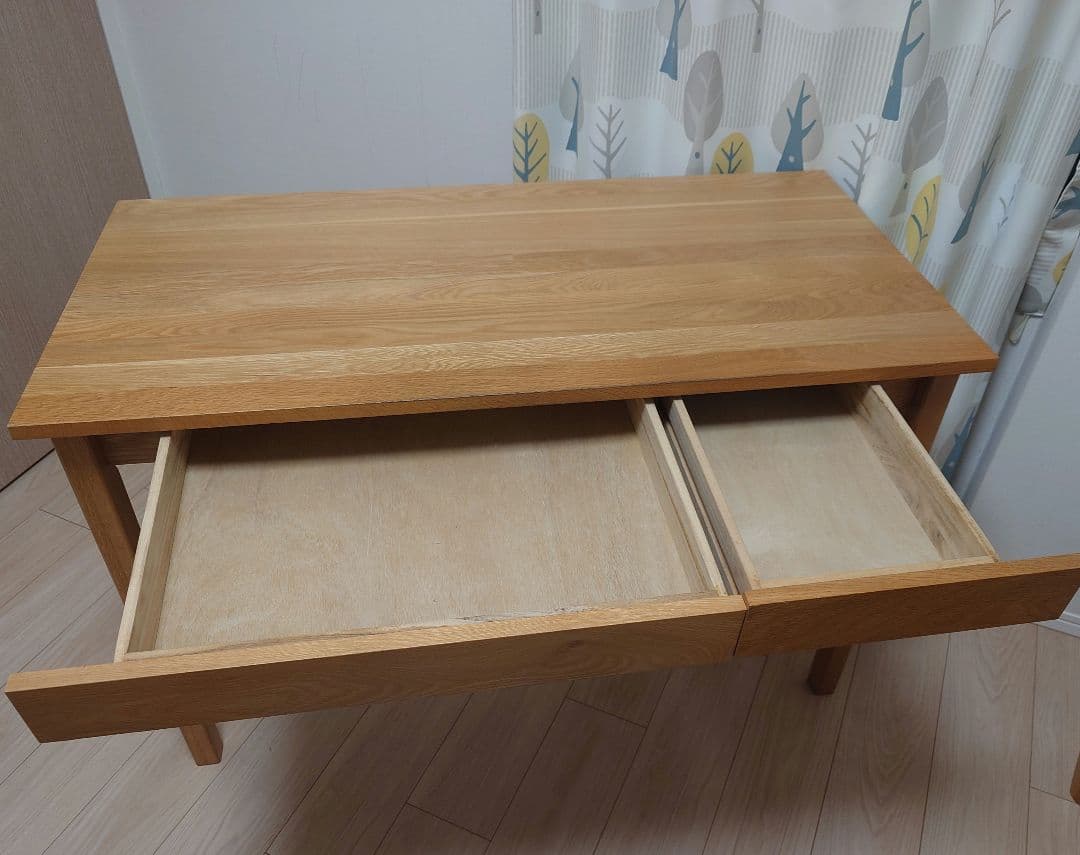 【梱包発送たのメル便※送料込】無印良品オーク無垢材 デスク・引出付