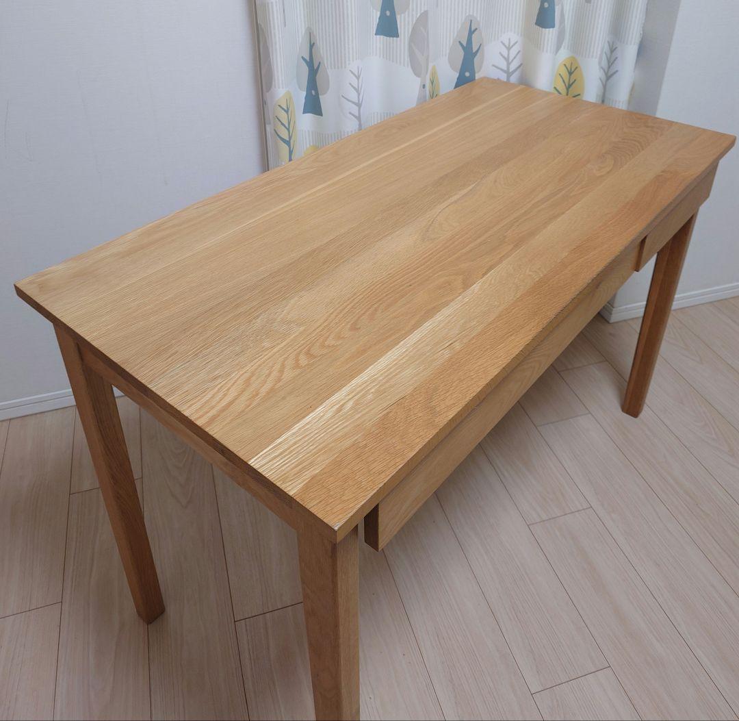 【梱包発送たのメル便※送料込】無印良品オーク無垢材 デスク・引出付