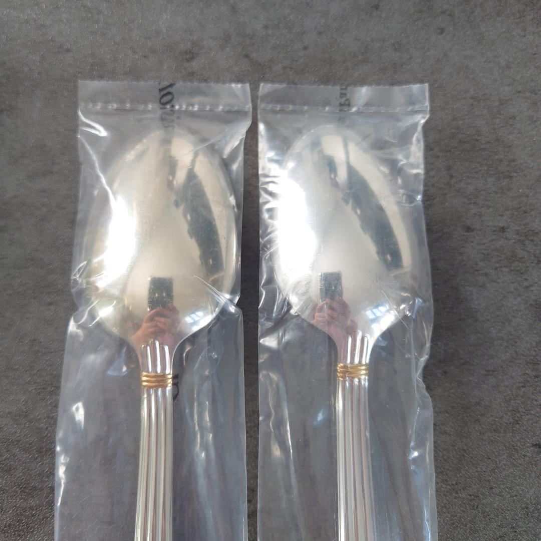 希少 クリストフル アリアゴールドリングデザートスプーン 未開封 2点