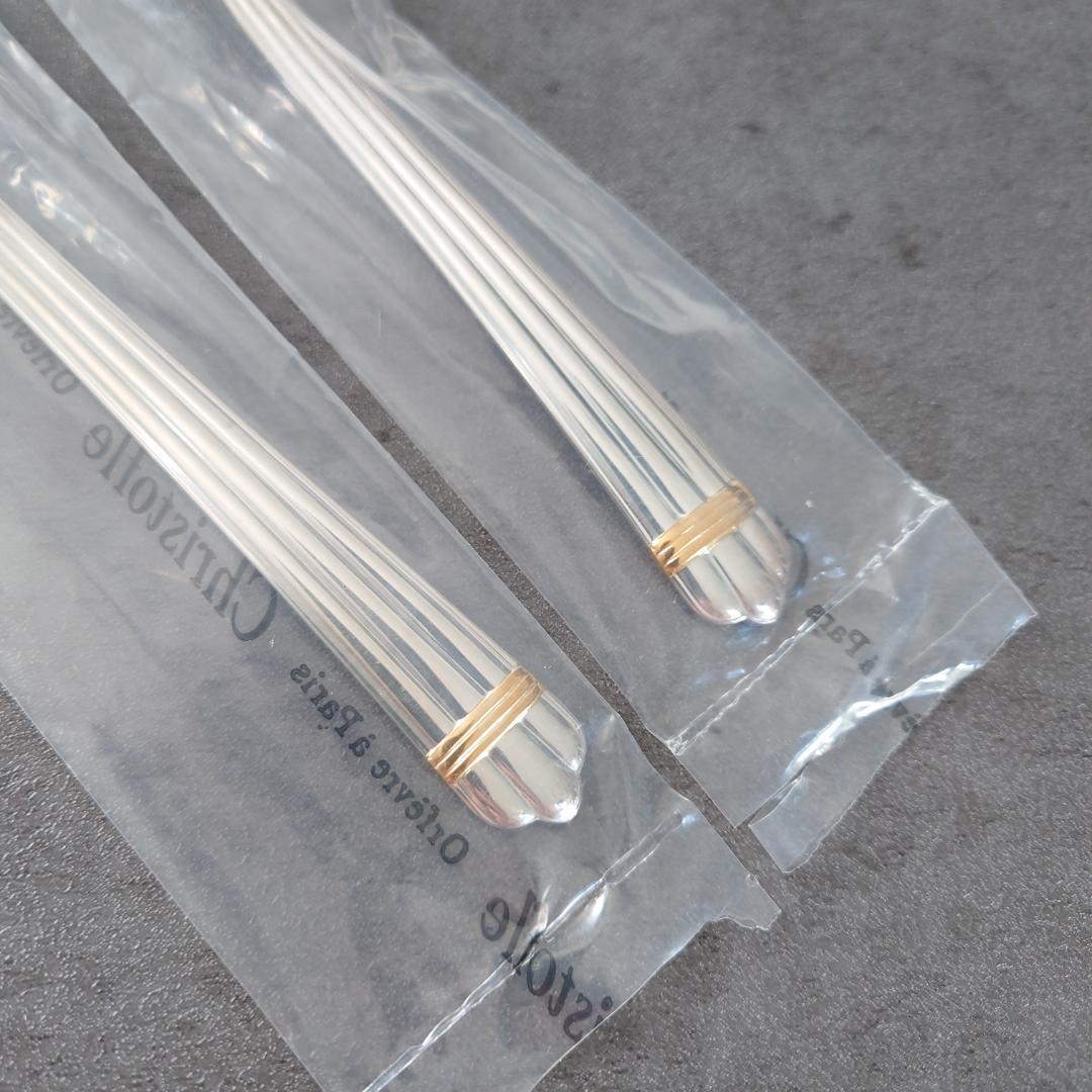 希少 クリストフル アリアゴールドリングデザートスプーン 未開封 2点