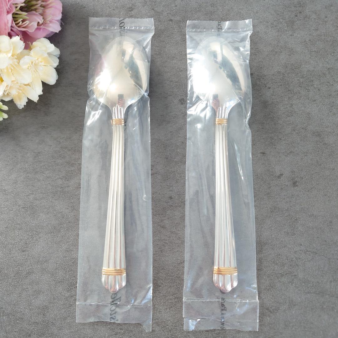 希少 クリストフル アリアゴールドリングデザートスプーン 未開封 2点