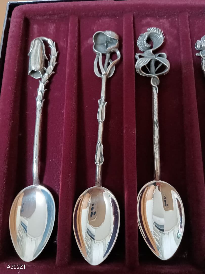 クリストフ ウィドマン 925 銀製 スプーンセット 6種のお花 立体