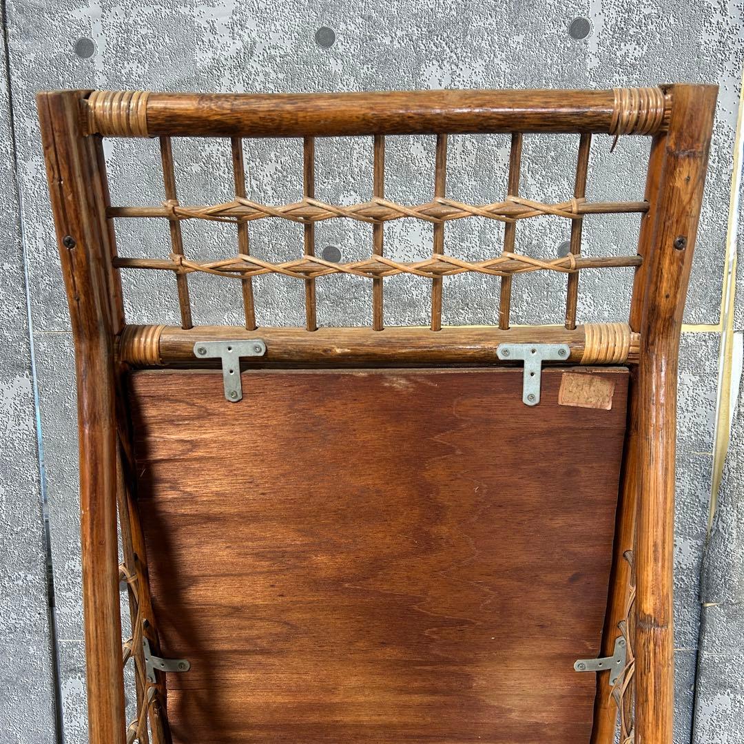 ꧁籐家具꧂ラタン収納付スタンドミラー 全身鏡 姿見 昭和レトロ アジアン