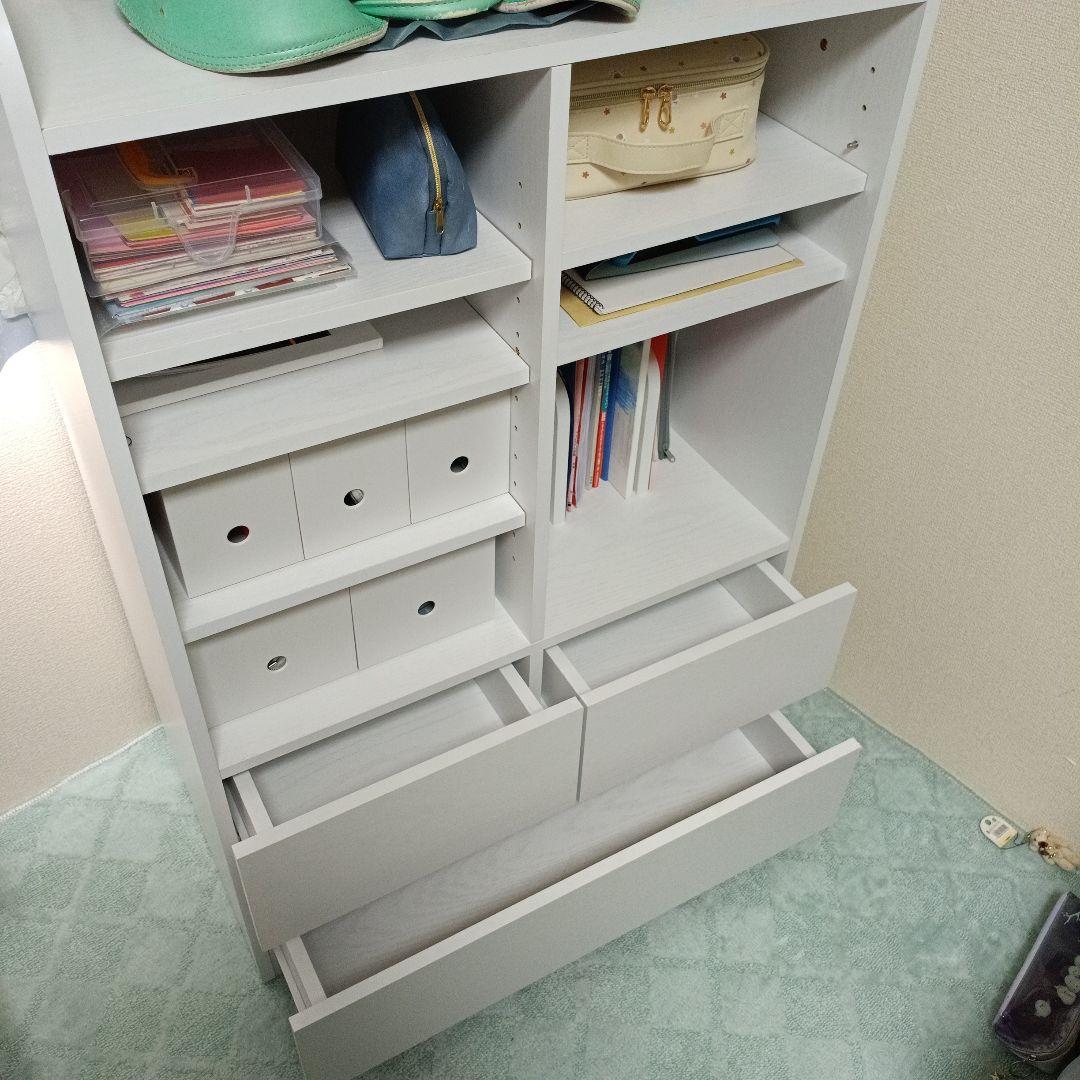 【ミッキー】ランドセルラック　白　収納棚 引き出し