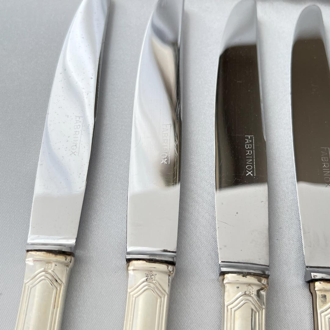 【仏蘭西】 パールとアカンサス デザートナイフ 6本【シルバープレート】