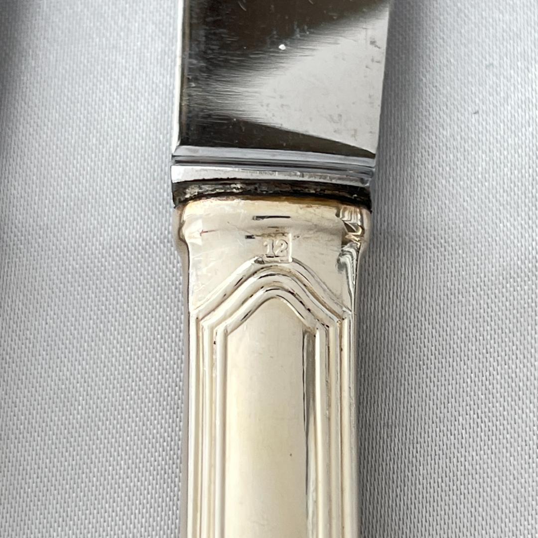 【仏蘭西】 パールとアカンサス デザートナイフ 6本【シルバープレート】