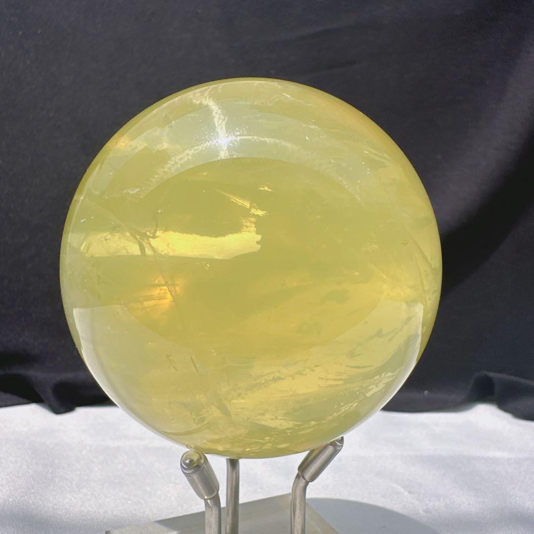 天然石 シトリンのスフィア　丸玉　置物E.30