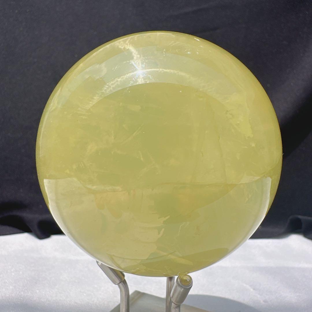 天然石 シトリンのスフィア　丸玉　置物E.30