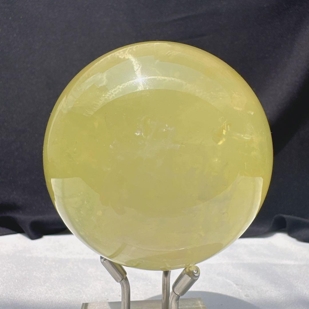 天然石 シトリンのスフィア　丸玉　置物E.30