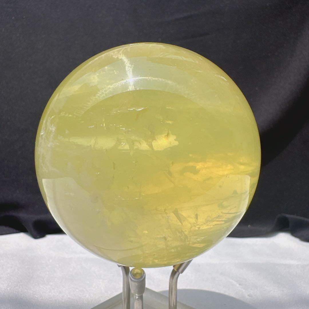 天然石 シトリンのスフィア　丸玉　置物E.30