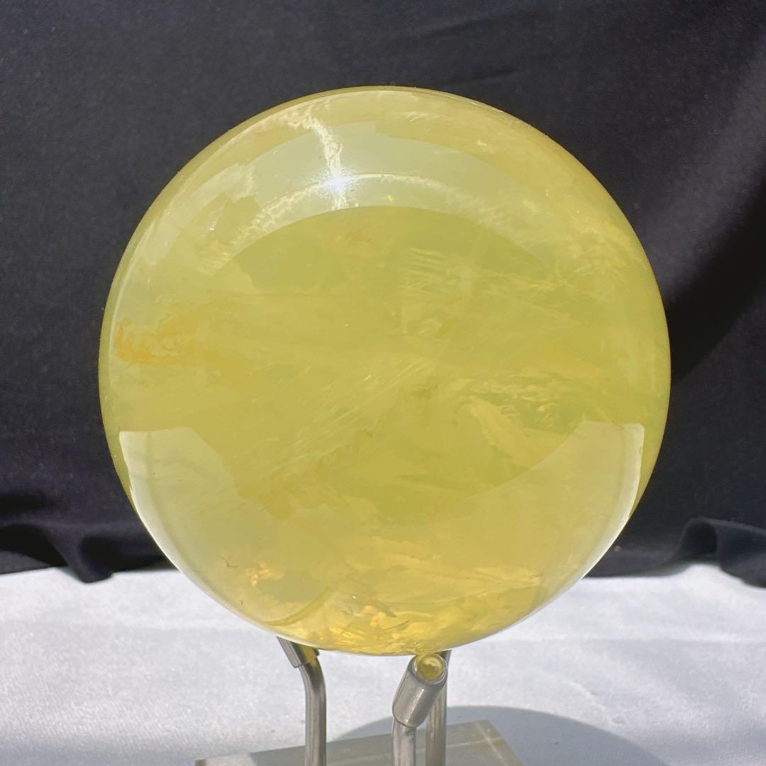 天然石 シトリンのスフィア　丸玉　置物E.30