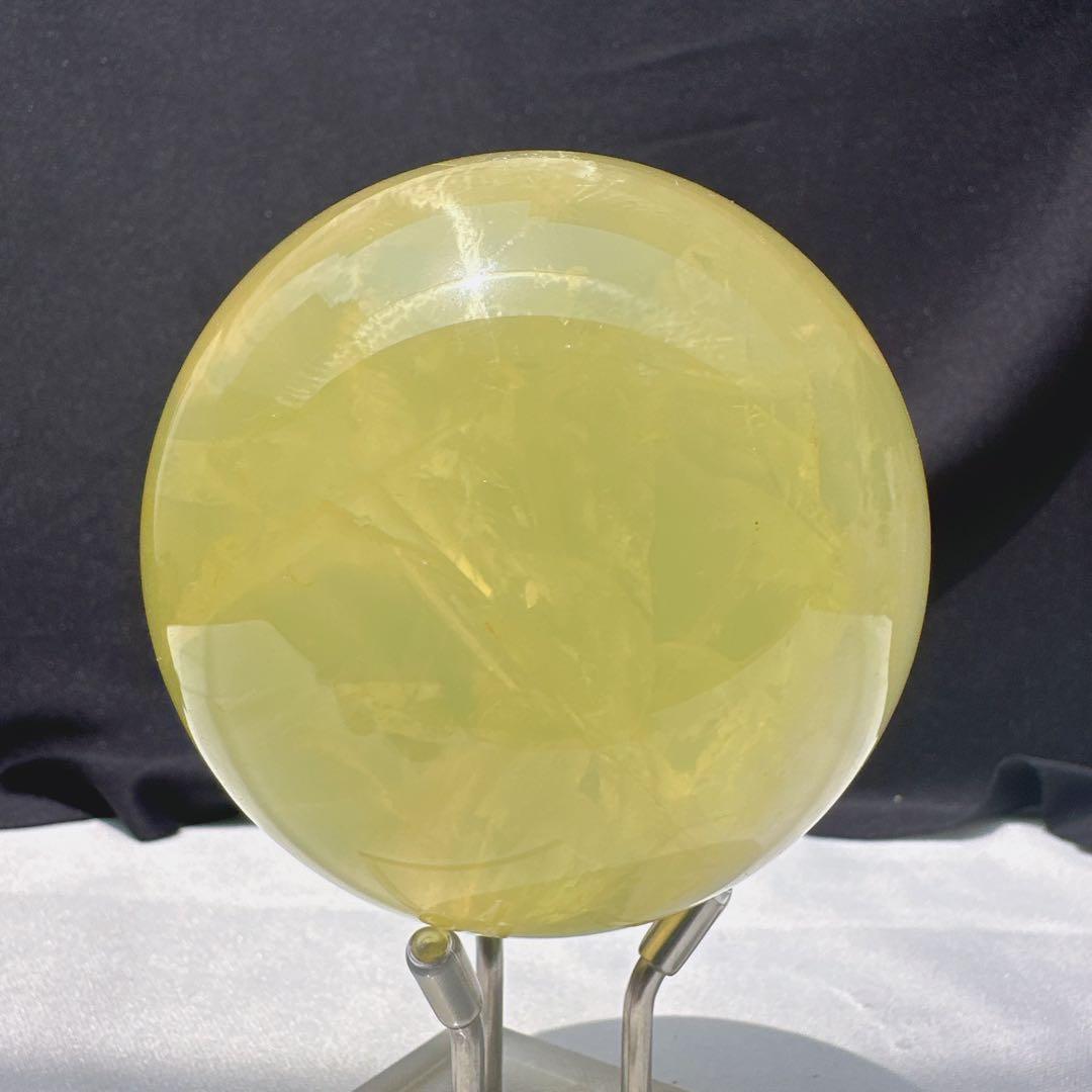 天然石 シトリンのスフィア　丸玉　置物E.30
