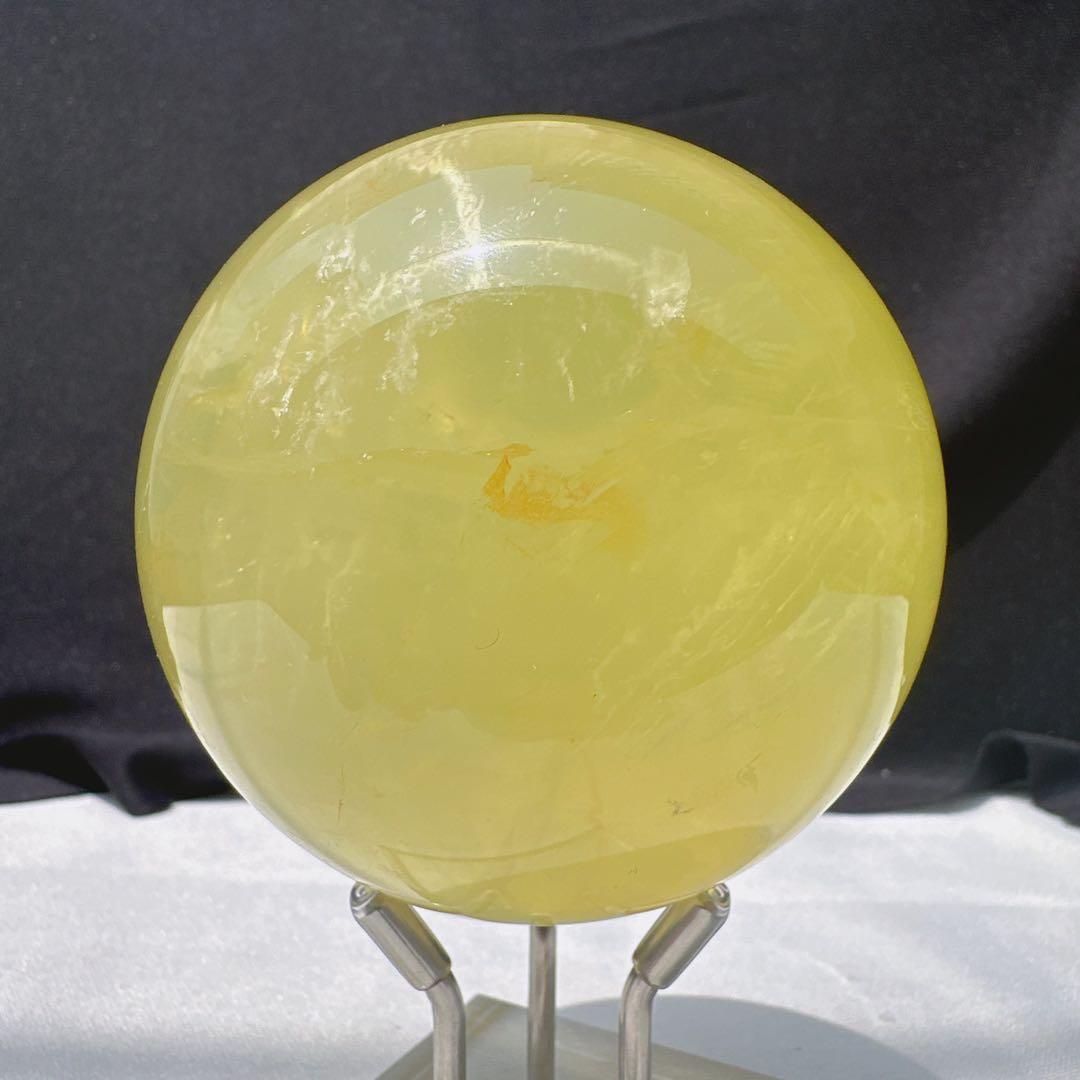 天然石 シトリンのスフィア　丸玉　置物E.30