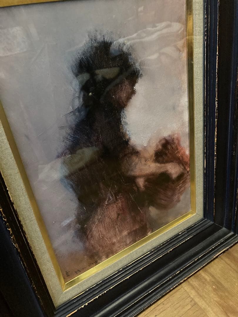 平野 遼 陶器市の女 油彩 絵画 4F 4号 【最終値下げ】