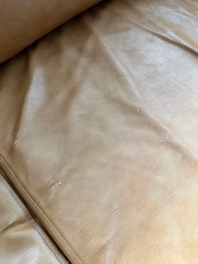 ブラウンレザー2人掛けソファ