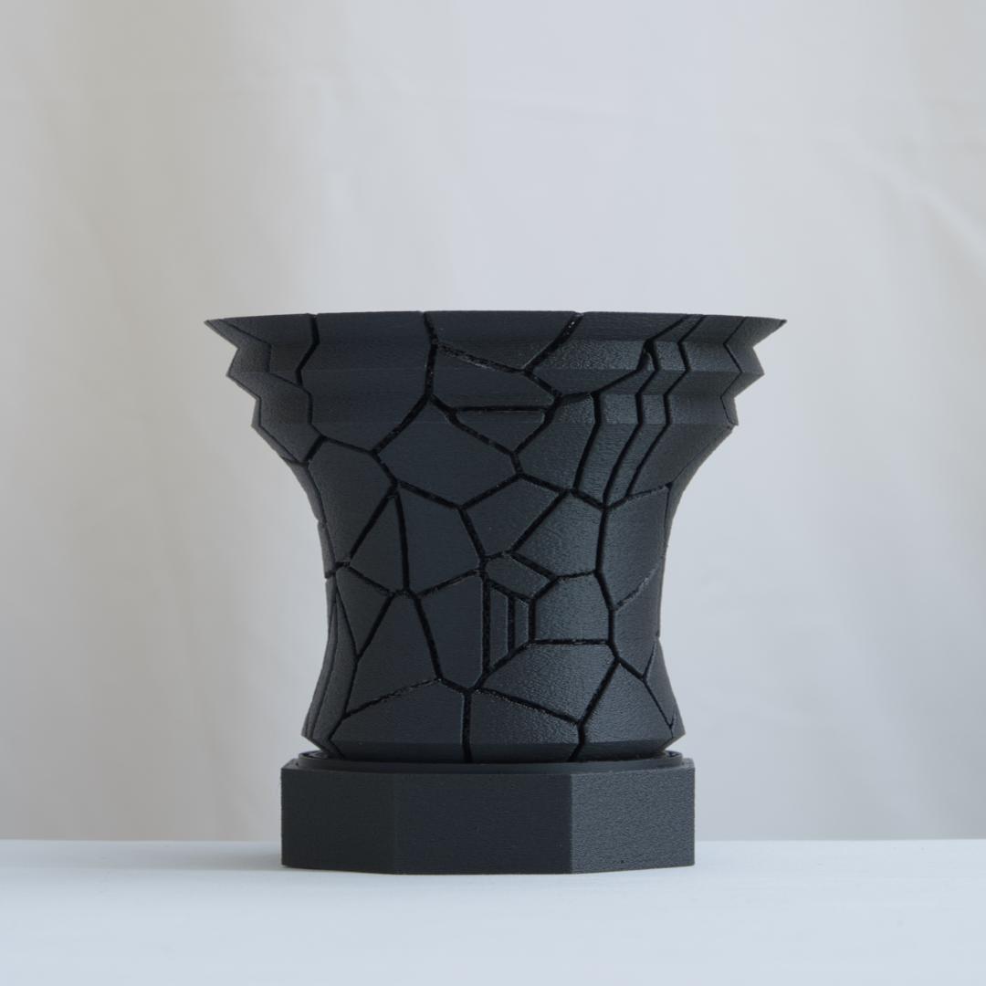 3Dプリント鉢 4号 CrackPot 黒 | 塊根 アガベ パキポ グラキ - メルカリ