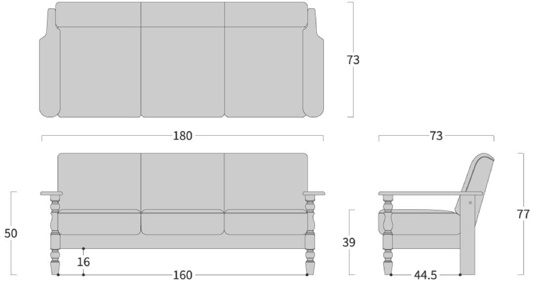 美品　カントリーハウス／三越ブルージュ　CLC33　3人掛けソファ