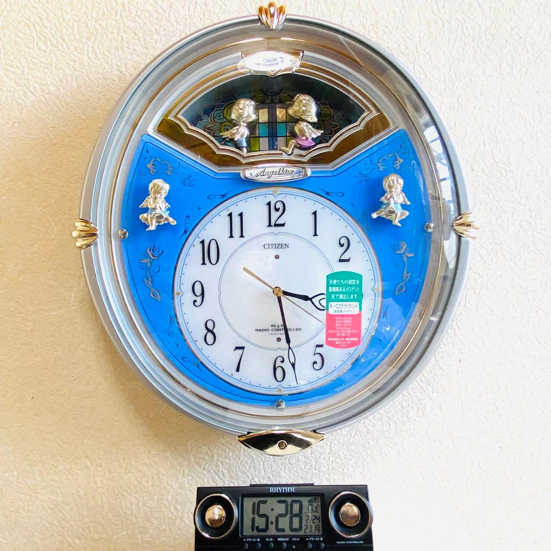 シチズン エンジェルキス 電波掛け時計 6曲メロディ入り 4MN404