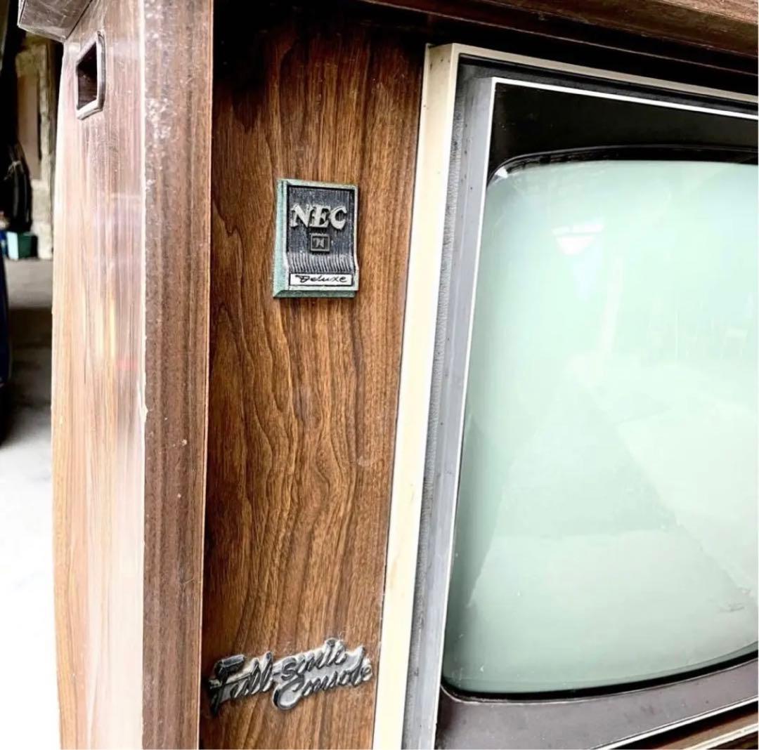 ●【昭和レトロ】NECブラウン管 希少 テレビ 木材 アンティーク ビンテージ②