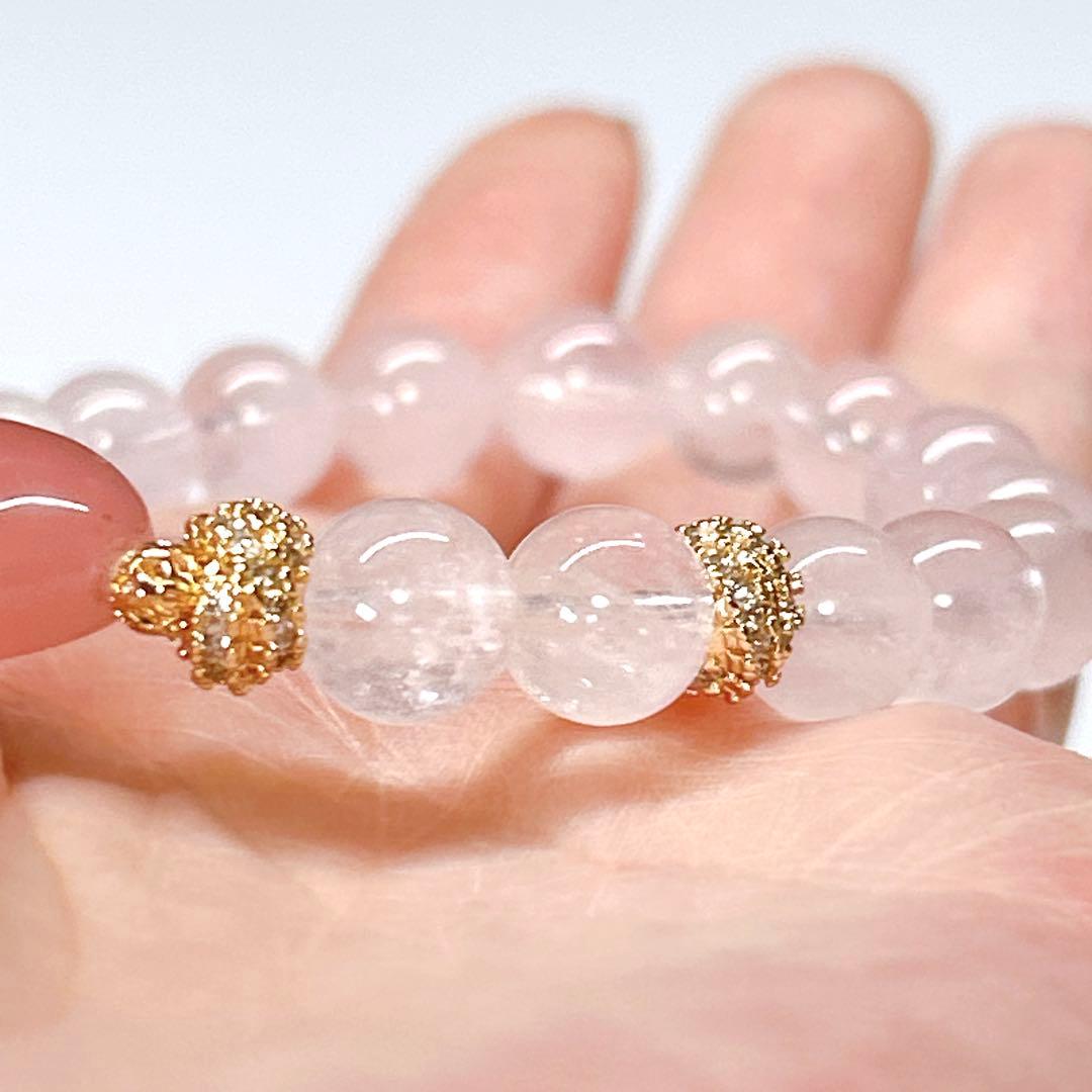 グァバクォーツのハートとピンクモルガナイト