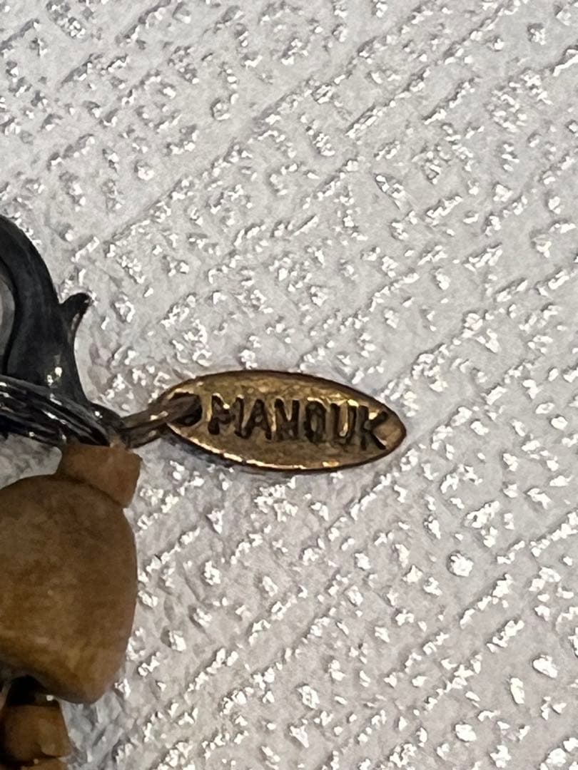 MANOUKボヘミアン風 べっ甲&木製ビーズ 大ぶり ネックレス 約20cm