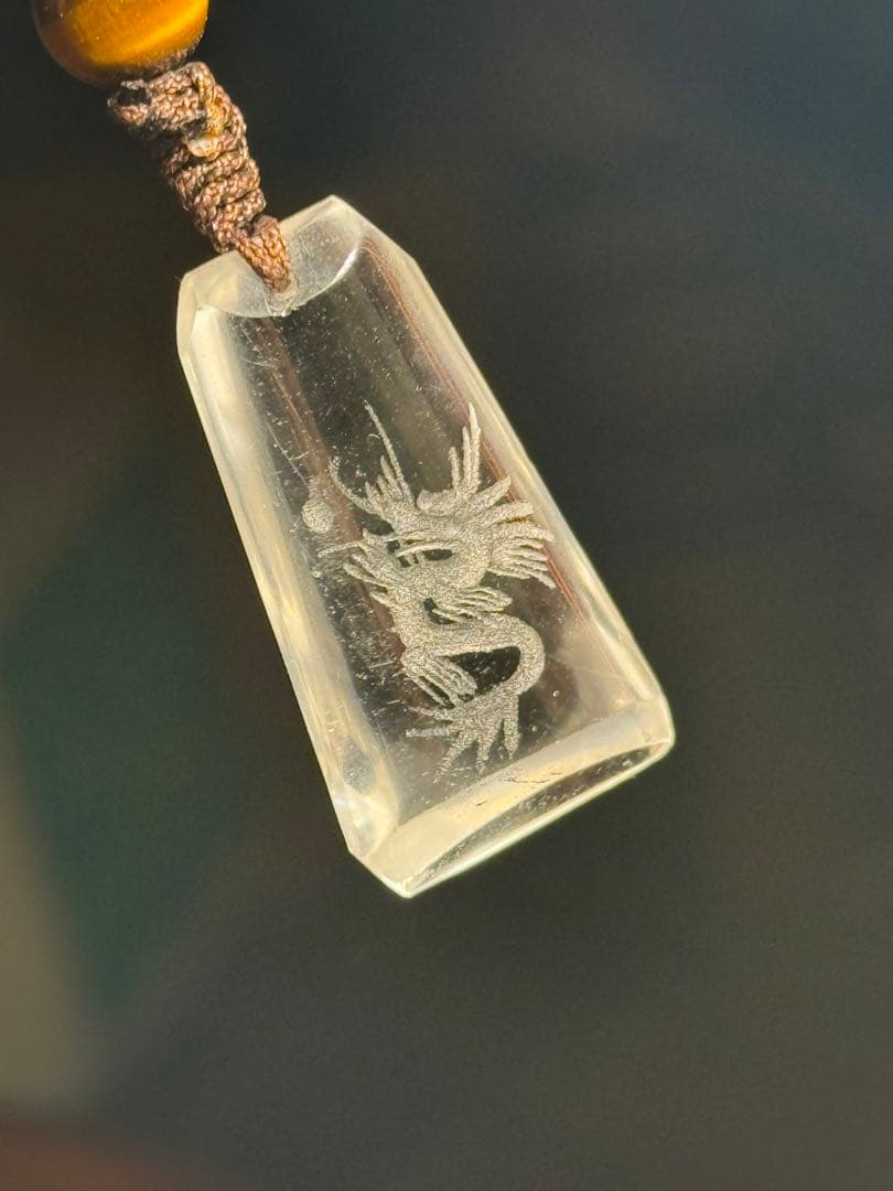 龍彫り水晶 ペンダントトップ