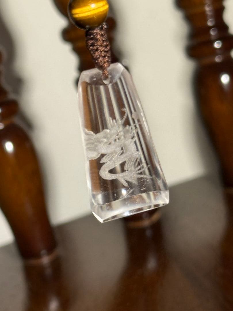 龍彫り水晶 ペンダントトップ