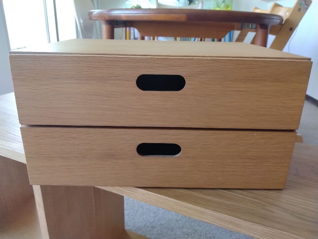 【美品】MUJI無印良品 スタッキングシェルフオーク材3段/チェストハーフ×2