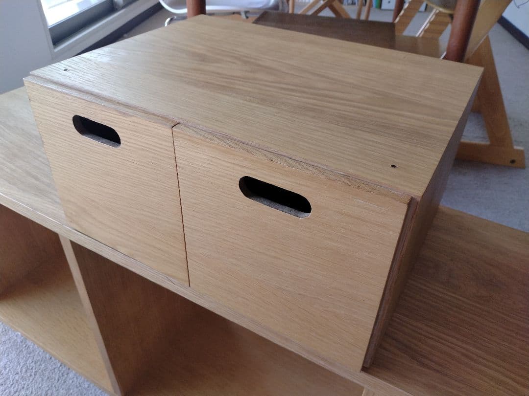 【美品】MUJI無印良品 スタッキングシェルフオーク材3段/チェストハーフ×2