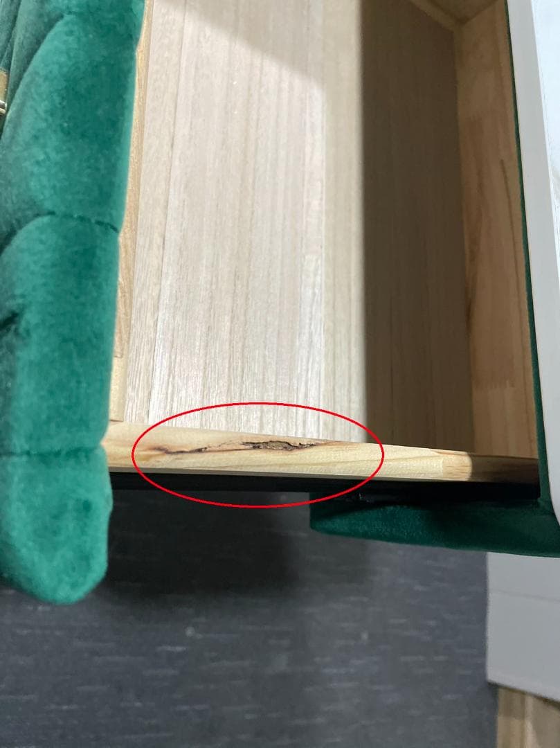 グリーン ドレッサー 化粧台デスクのみサイズ訳あり品 J108-①グリーンです