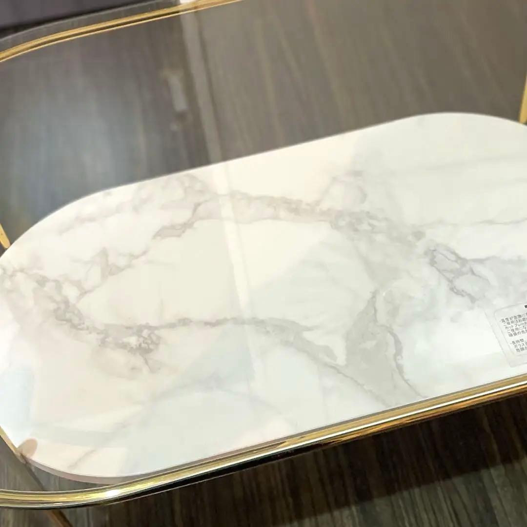 Francfranc レガート コーヒーテーブル S ゴールド×マーブル