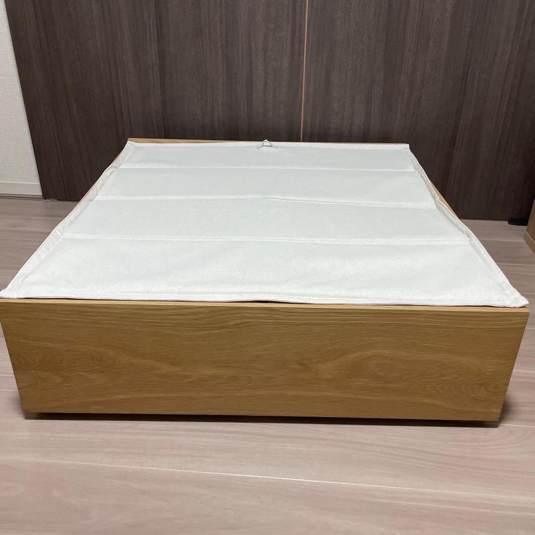 無印良品 ベッド下収納・大・オーク材・高さ25cmタイプ フタ付①