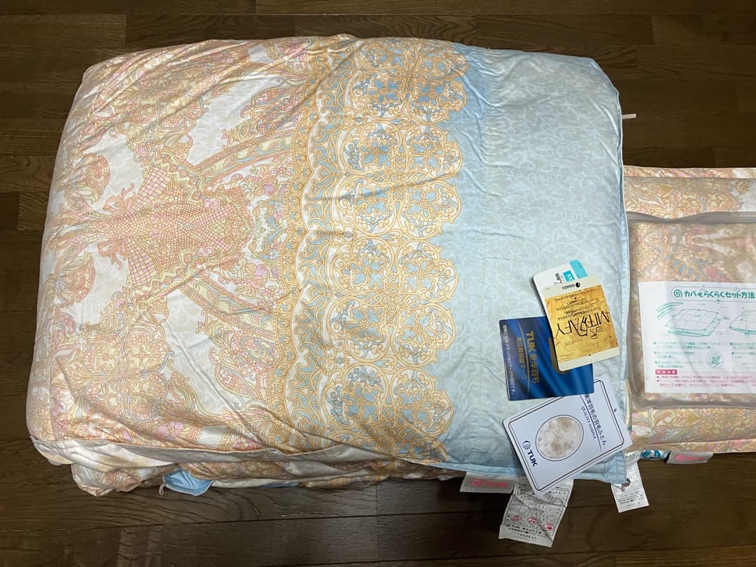 ね*い様 TUK 東洋羽毛 アレグリア 掛ふとん S と枕のセット 新品