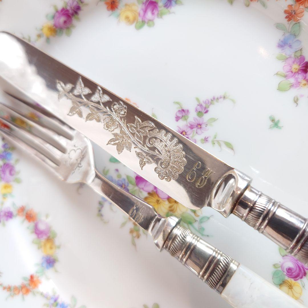 白蝶貝　マザーオブパール　デザートカトラリーセット