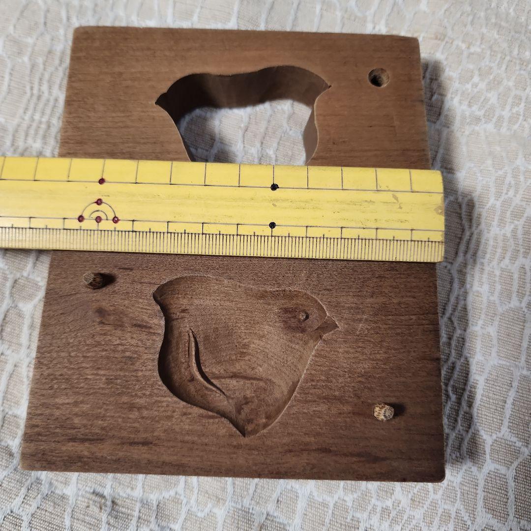 た*ま様 菓子木型-千鳥　古い 木型 菓子型 和菓子 木製 古道具 古物