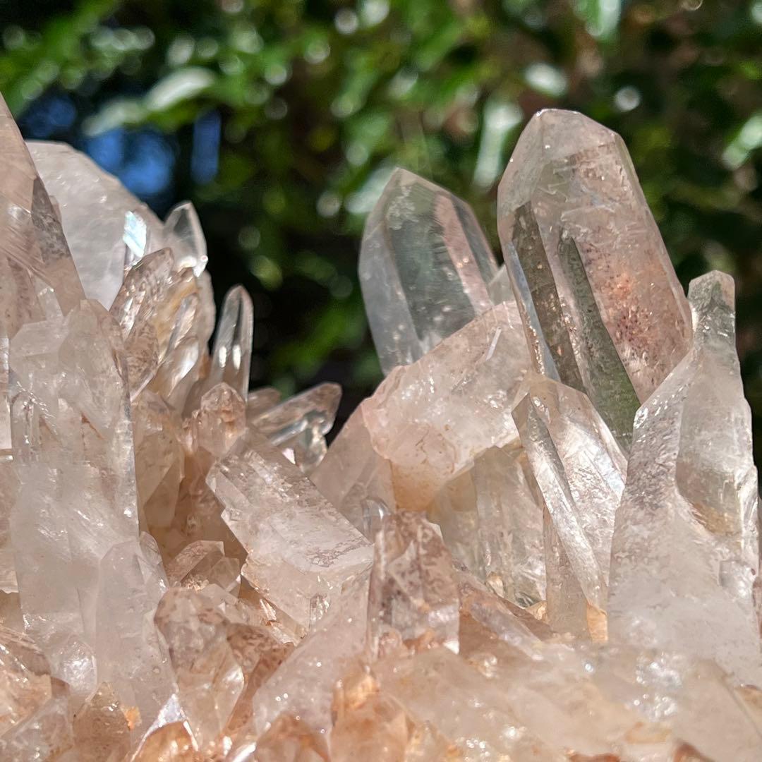 ✳️極稀品✨タンジェリンパワーと高透明度✨極上透明度 水晶クラスター 天然石 原石