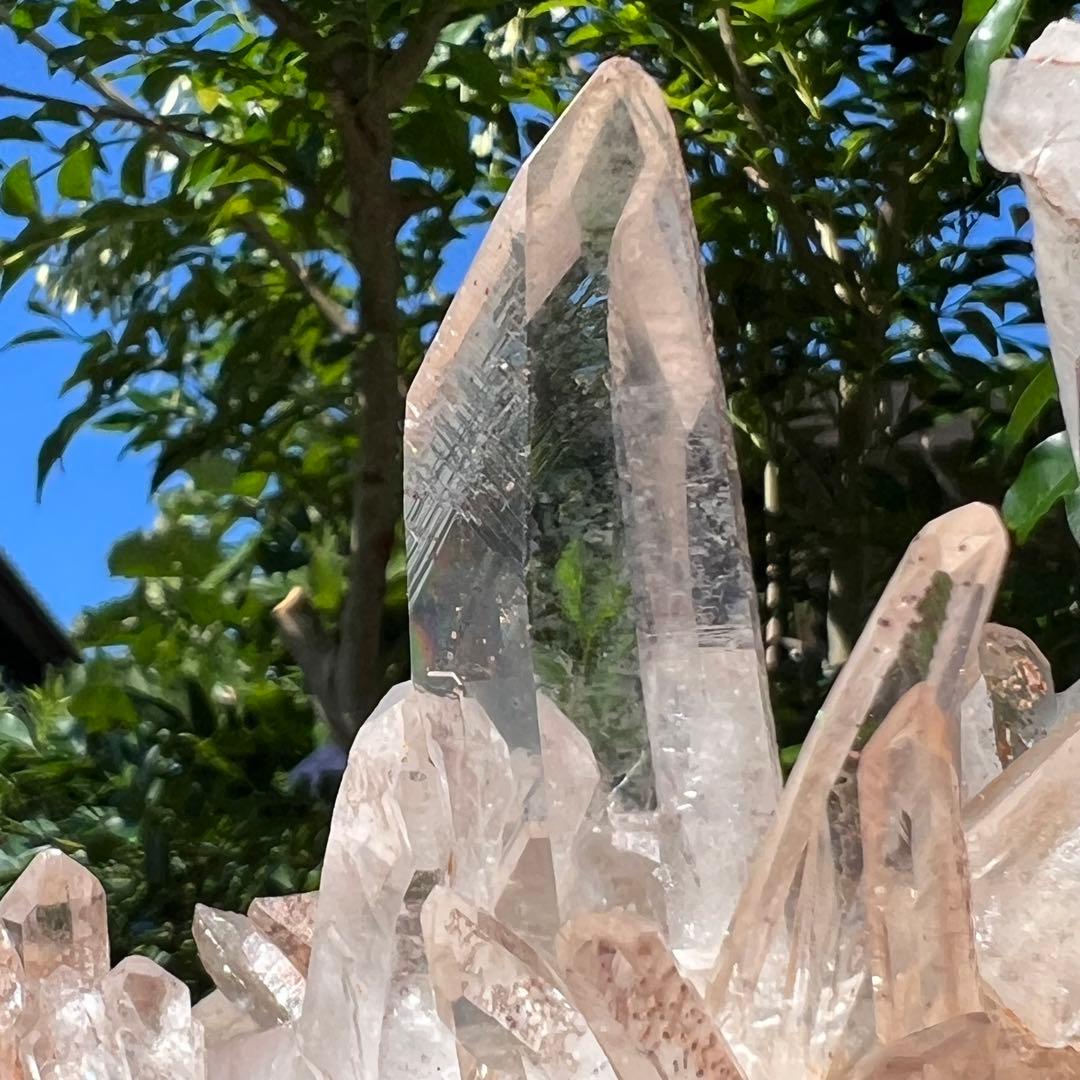 ✳️極稀品✨タンジェリンパワーと高透明度✨極上透明度 水晶クラスター 天然石 原石