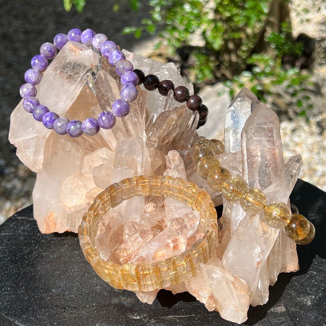 ✳️極稀品✨タンジェリンパワーと高透明度✨極上透明度 水晶クラスター 天然石 原石