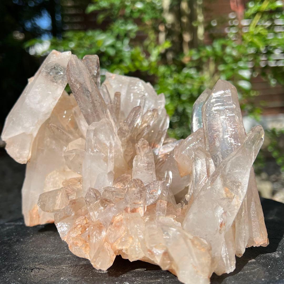 ✳️極稀品✨タンジェリンパワーと高透明度✨極上透明度 水晶クラスター 天然石 原石