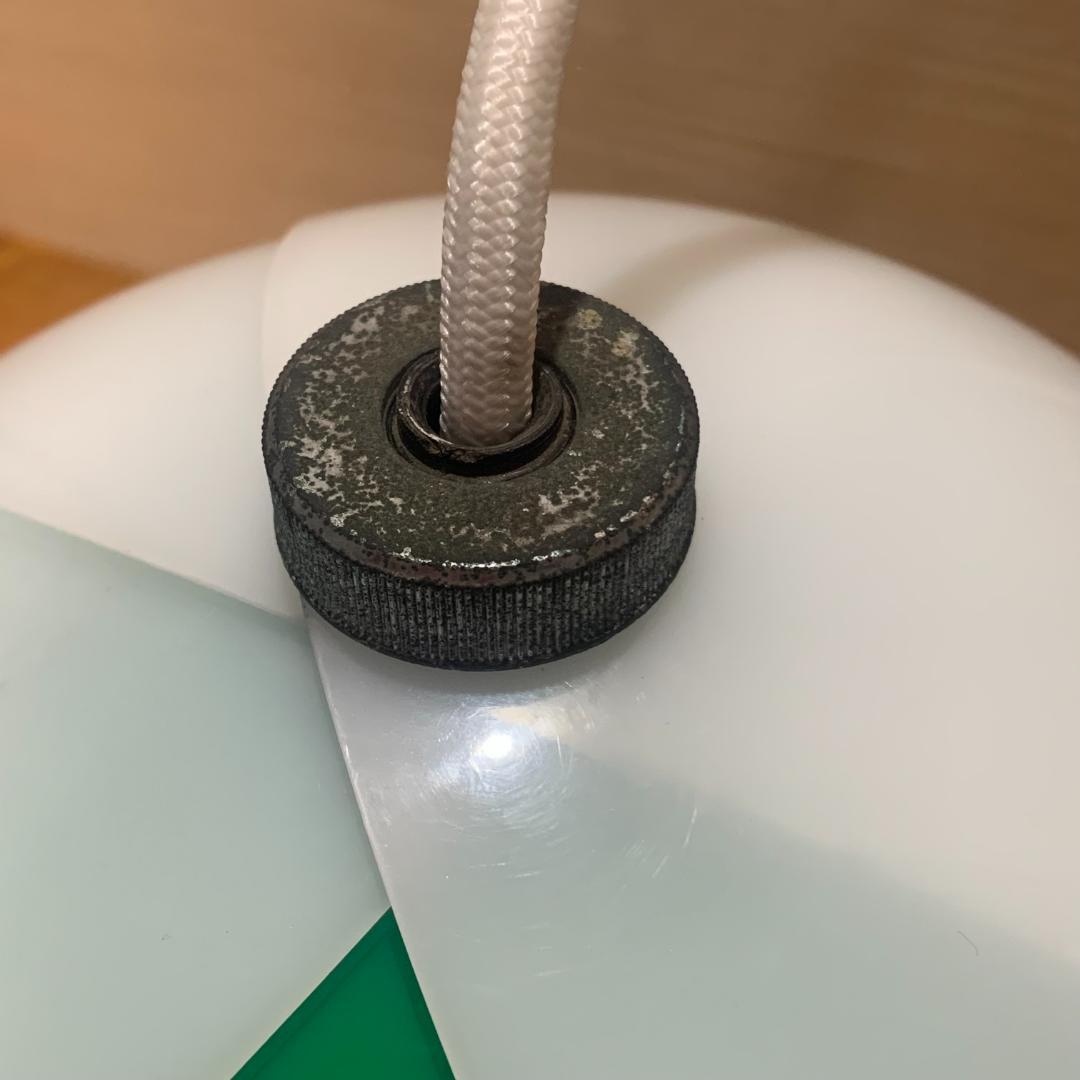 チューリップライト 緑 その5 昭和レトロ ペンダントライト コード交換済