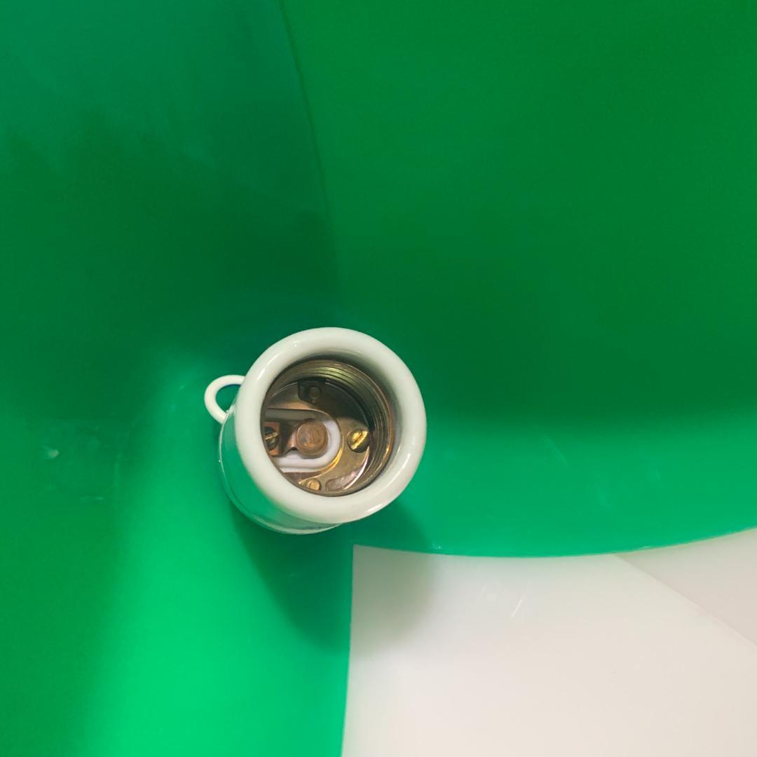 チューリップライト 緑 その5 昭和レトロ ペンダントライト コード交換済