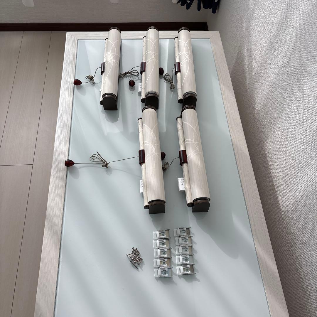 アイボリー　和柄ロールスクリーン 5本セット