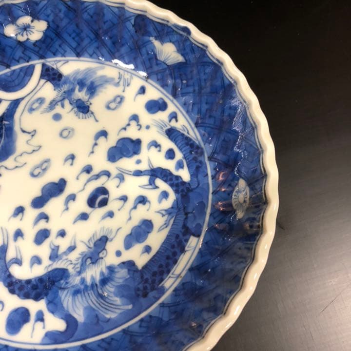 伊万里染付双龍図5寸皿 骨董 古伊万里 R0320wダF - メルカリ